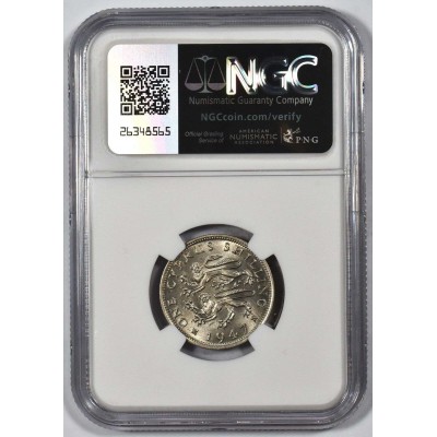 CYPRUS 1 SHILLING COIN 1947 UNC KGVI NGC MS64