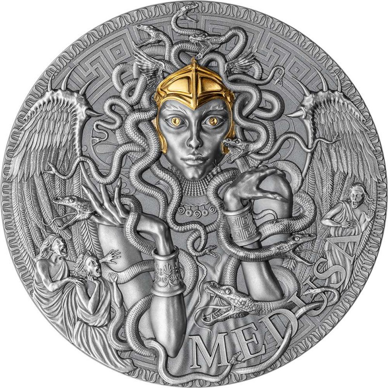 Medusa 2023 Great Greek Mythology 2 Oz Silver Coin GOLD AND SILVER BULLION