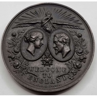 Medal visit of Napoleon III and the Empress Eugénie to England 1855 QUEEN VICTORIA