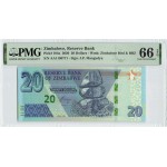 Zimbabwe 2020 Elephant P-104a PMG Gem UNC 66 EPQ 20 Dollars banknote WORLD BANKNOTES