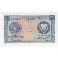 CYPRUS 250 MILS 1.09. 1971 BANKNOTE UNC p41a