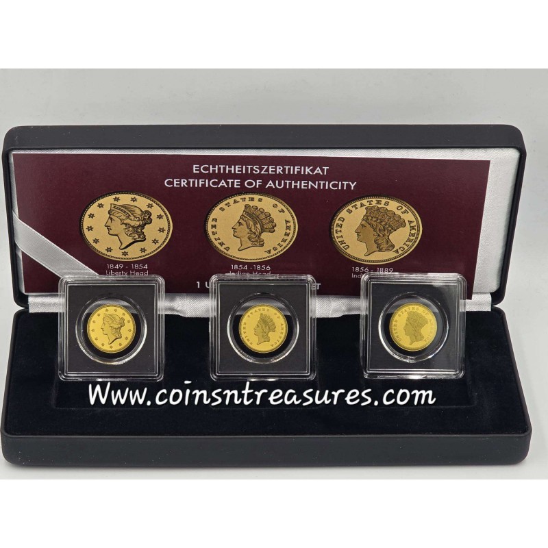 US Dollar Gold 3 Coin Set collection 1/1000 Gold .999 GOLD AND SILVER BULLION