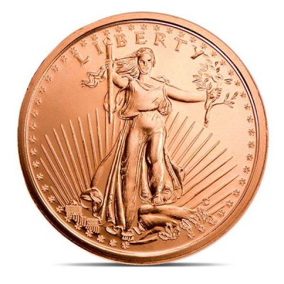 St Gaudens Walking Liberty 1oz 999 Fine Copper Round