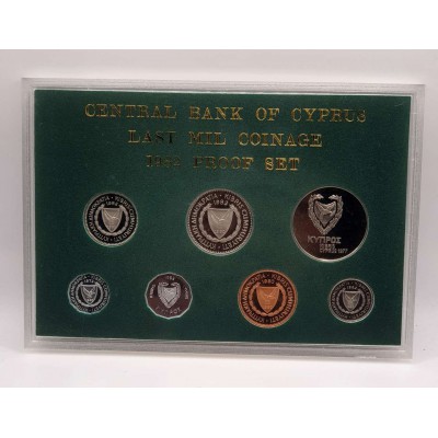 CYPRUS 1982 YEAR LAST MILS PROOF COIN SET IN OFFICIAL CASE