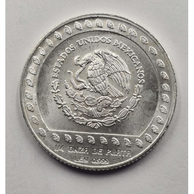 MEXICO UNC SILVER .999 COIN 25 PESOS 1992