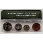 CYPRUS 1974 COMPLETE YEAR SET MILS COINS IN ORIGINAL WALLET WORLD COINS