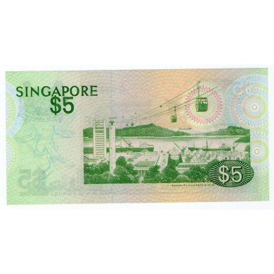 SINGAPORE 5 DOLLARS 1976 UNC BANKNOTE BIRD SERIES