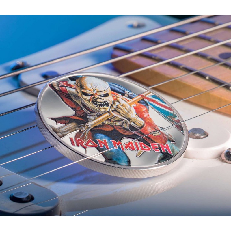 Cook Islands 2023 Silver 1 oz coin Iron Maiden Eddie The Trooper GOLD AND SILVER BULLION