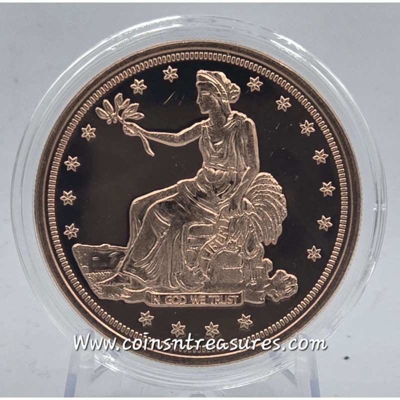 Trade Dollar 1 oz 999 Fine Copper coin Round GOLD AND SILVER BULLION