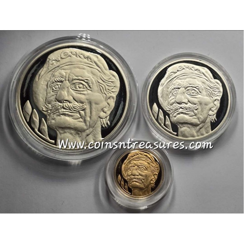 CYPRUS EOKA SILVER AND GOLD PROOF COIN SET 1998 GRIVAS DIGENIS WORLD COINS