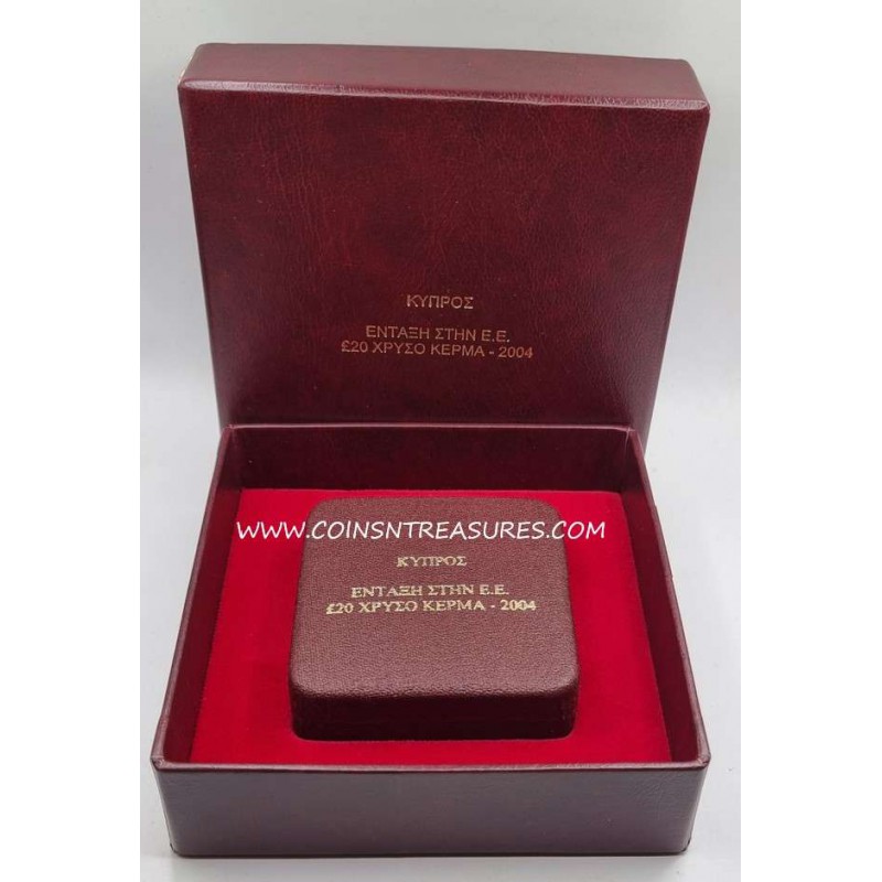CYPRUS 2004 GOLD PROOF TRITONAS COIN BOX + COA WORLD COINS