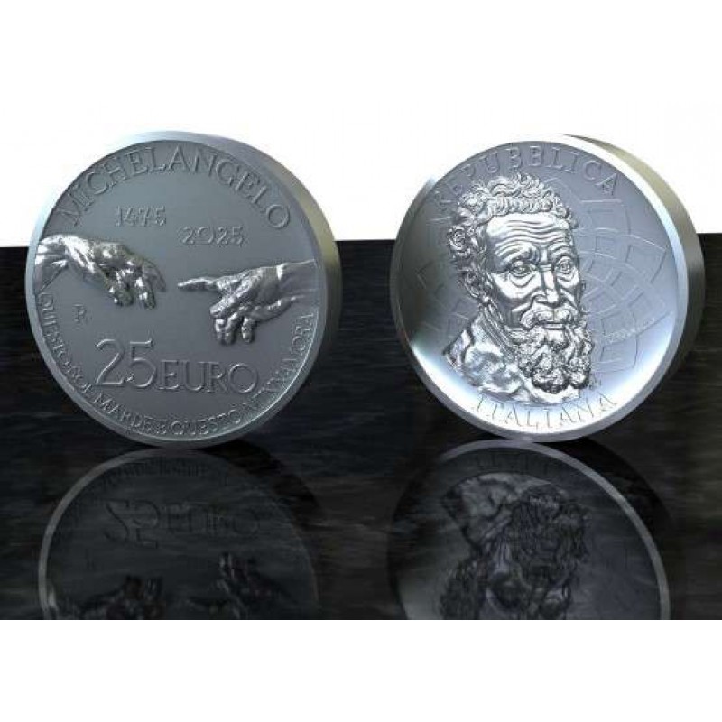 Italy 550th Anniversary Michelangelo silver 1 kg 25 Euro coin 2025 WORLD COINS
