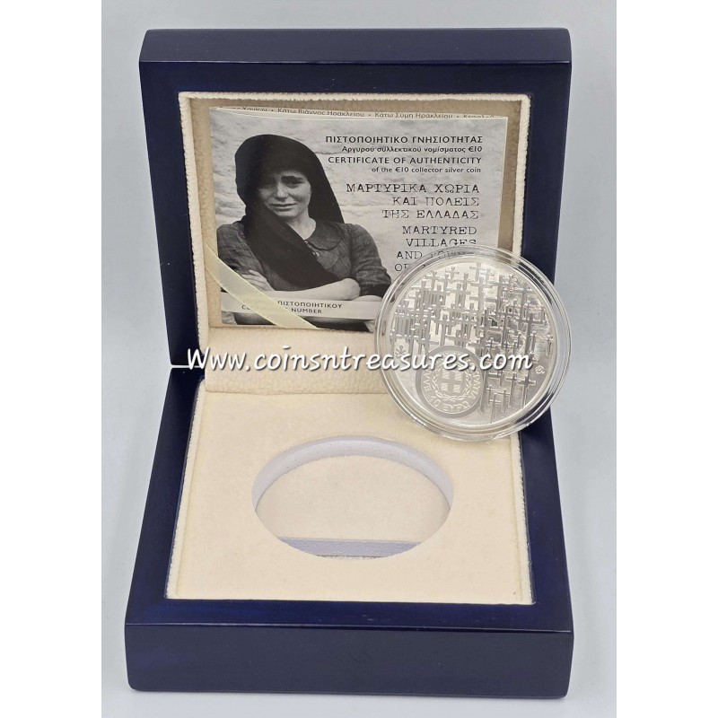 GREECE 2024 MARTYRED VILLAGES AND TOWNS SILVER PROOF COIN WORLD COINS