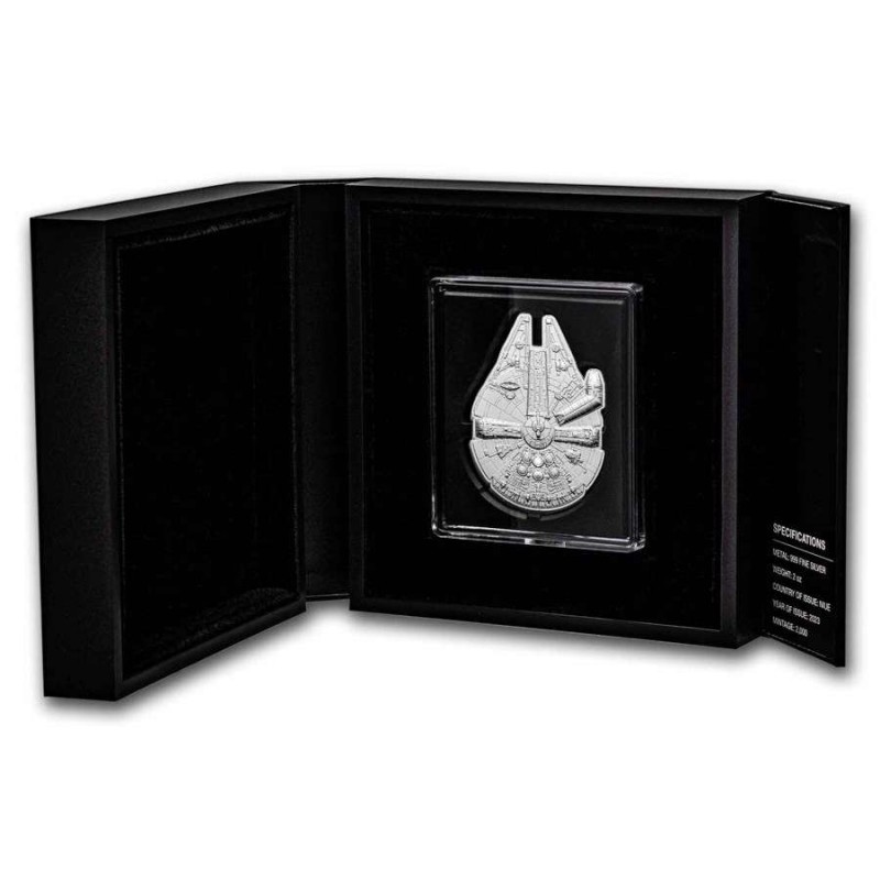 Niue 2 oz Silver 2023 Star Wars Millennium Falcon Coin GOLD AND SILVER BULLION