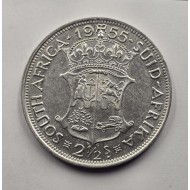 South Africa 2.5 Shilling silver coin QE 1955