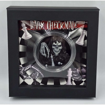 DARK CHECKMATE You Can't Cheat Death 3 Oz Silver Coin Palau 2021