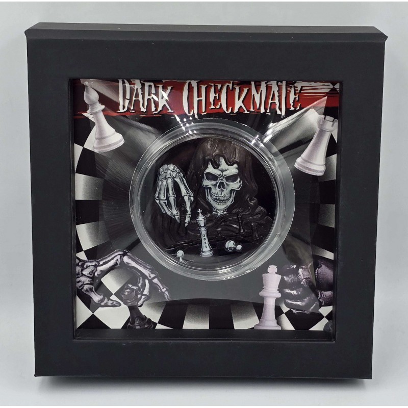 DARK CHECKMATE You Can't Cheat Death 3 Oz Silver Coin Palau 2021 GOLD AND SILVER BULLION