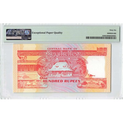 Seychelles ND (1989) P35 PMG Gem UNC 66 EPQ 100 Rupees Banknote