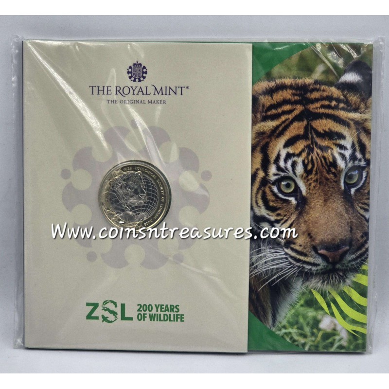 UK £2 200 Years London Zoo 2026 BU Coin in Blister WORLD COINS