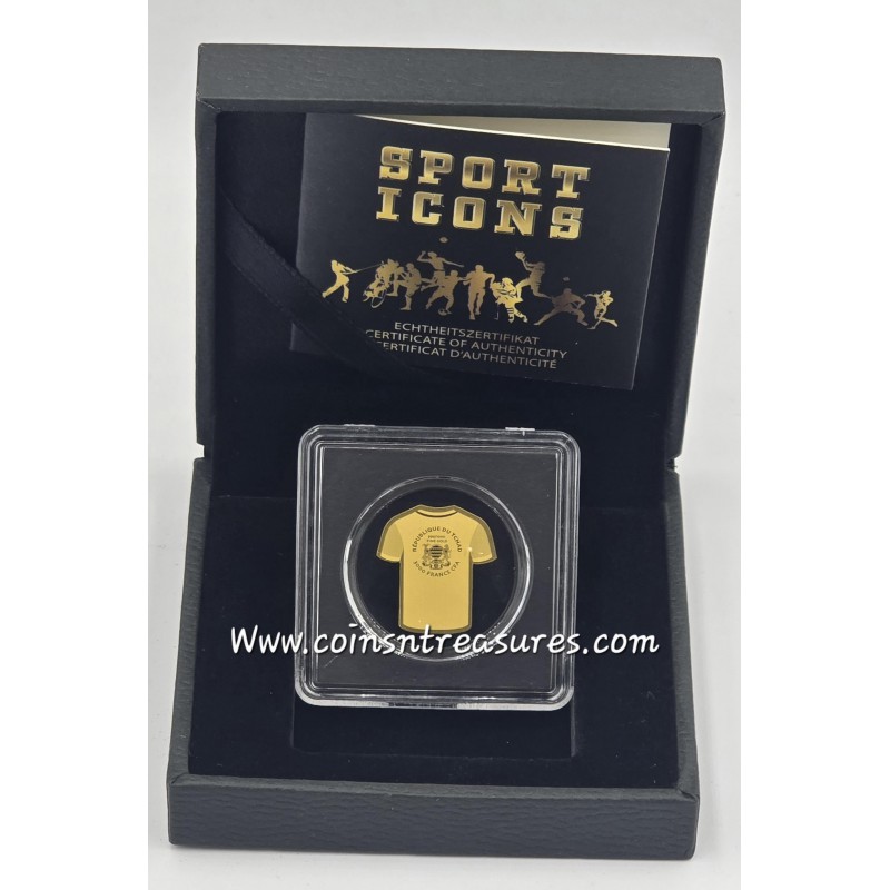France Golden Football Jersey 1/1000 Oz Gold Coin GOLD AND SILVER BULLION