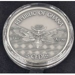 PIRATE Memento Mori 1 Oz Silver Coin 5 Cedis Ghana 2025 GOLD AND SILVER BULLION