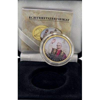 Pope Leo XIV 2 euro 2025 Gold Gilded color Coin