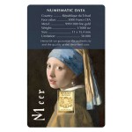 Vermeer Girl with a Pearl Earring 1/1000 Oz Gold Coin 3000 Francs Chad 2024 GOLD AND SILVER BULLION