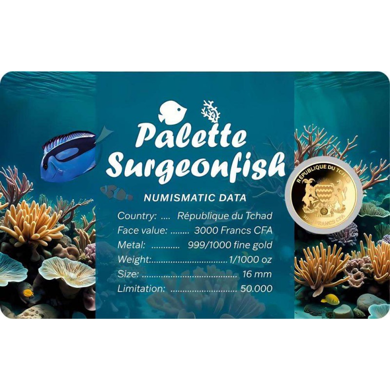 Coral Fish 1/1000 Oz .999 Gold 3 coin cards Album GOLD AND SILVER BULLION