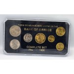 GREECE 1986 BU UNC COMPLETE YEAR DRACHMAS COIN SET IN CASE WORLD COINS