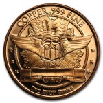 Seated Liberty 1 oz 999 Fine Copper Round GOLD AND SILVER BULLION