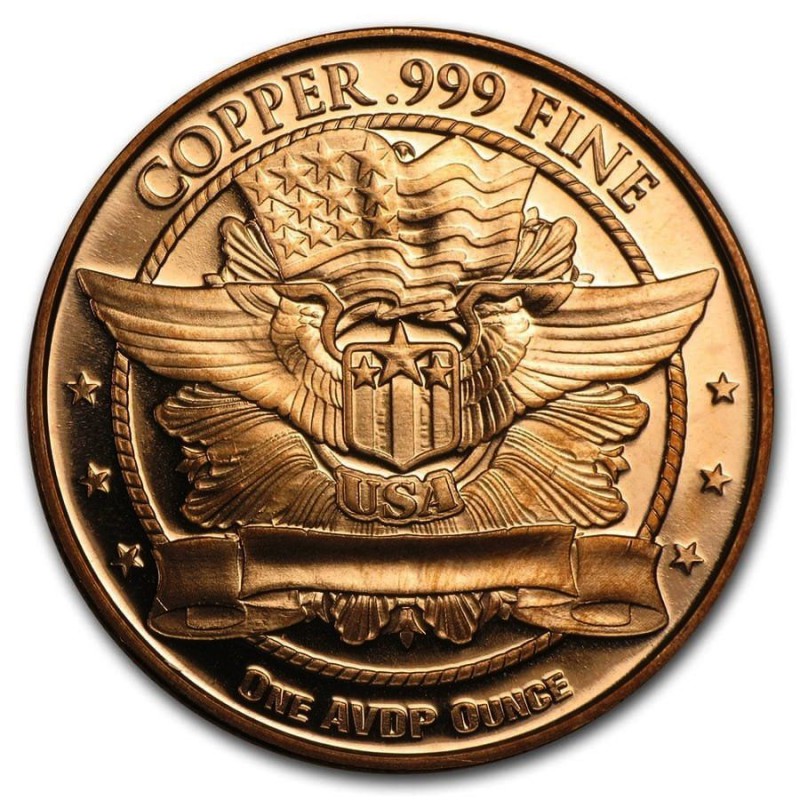 Seated Liberty 1 oz 999 Fine Copper Round GOLD AND SILVER BULLION