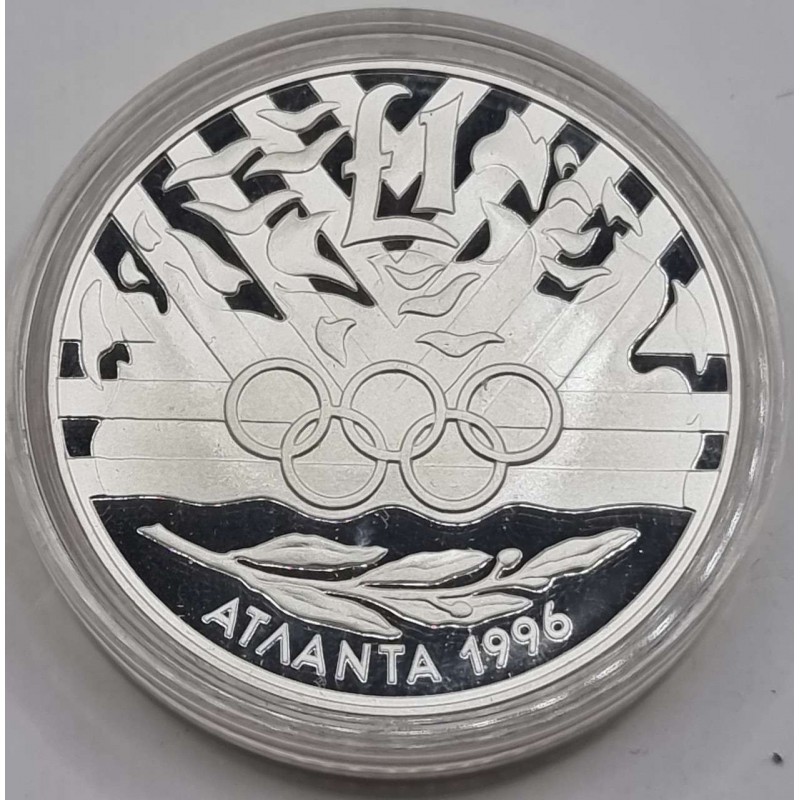 CYPRUS 1996 SILVER PROOF POUND COIN OLYMPIC GAMES ATLANTA WORLD COINS