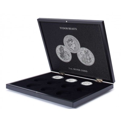 Volterra Presentation case for 10 silver coins Tudor Beasts in capsules