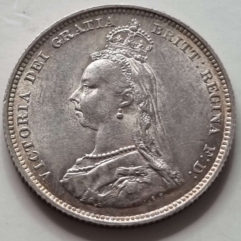 GREAT BRITAIN UK 1887 SILVER ONE SHILLING COIN VICTORIA WORLD COINS