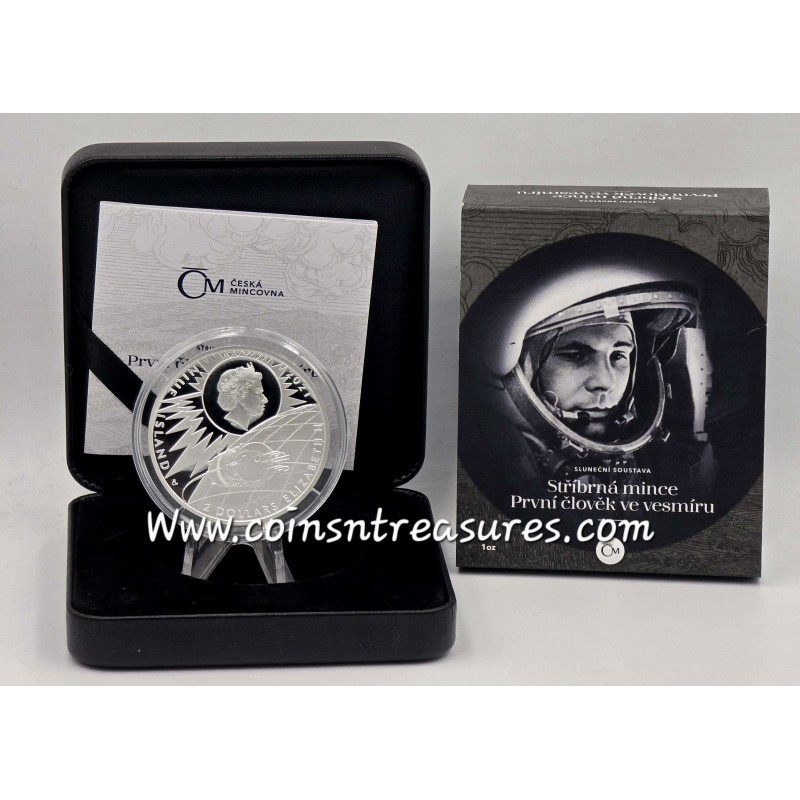 Yuri Gagarin Human in Space 1 Oz Silver Proof Coin 2021 GOLD AND SILVER BULLION