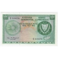CYPRUS 500 MILS 1961 BANKNOTE IN AU-UNC P38a