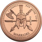 1 oz Aztec Warrior 999 Fine Copper Round GOLD AND SILVER BULLION