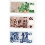 ISLAND 10 , 50 , 100 KRONUR SET 1981 P48 49 50 BANKNOTES UNC WORLD BANKNOTES