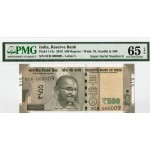 INDIA 500 RUPEES 2016 LETTER L GANDHI PMG 64 EPQ P114c LOW SERIAL NUMBER 9 !!!!! WORLD BANKNOTES