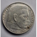 GERMANY WWII THIRD REICH 1937 SILVER  2 REICHSMARK HINDENBURG WORLD COINS