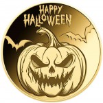 HALLOWEEN PUMPKIN 1/1000 Oz Gold .999 Coin Chad GOLD AND SILVER BULLION