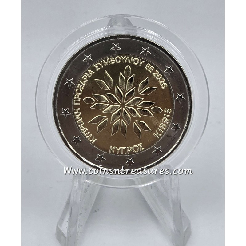 Cyprus 2026 Presidency of Council of Europe 2 euro UNC in capsule WORLD COINS