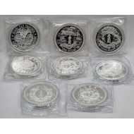CHINA 2018-2021 SILVER 1 Oz DRAGON DOLLAR COMPLETE SERIES